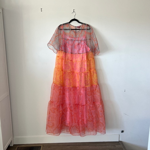 STAUD The Hyacinth Dress | Floral Wave Multi ES size 3X - Picture 4 of 13